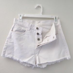 White denim shorts